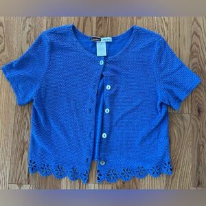Vintage California Concepts cornflower blue top, vintage size 12 (modern 6)